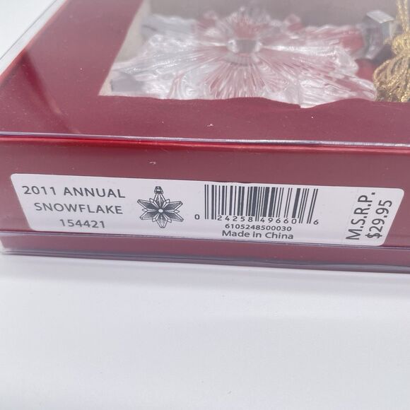 Marquis by Waterford Snowflake Lead Crystal Annual 2011 Ornament in Box - Picture 5 of 6